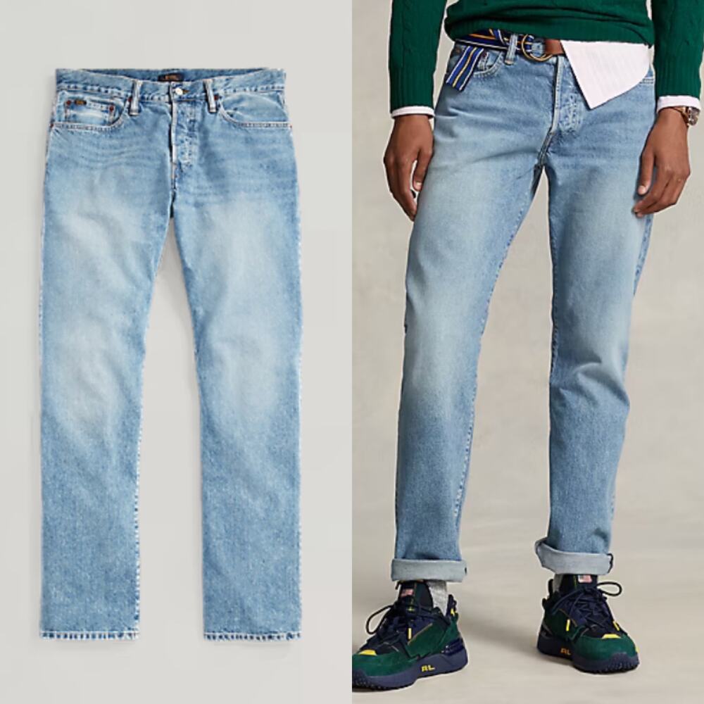 Polo Ralph Lauren Men's Blue Vintage Classic Button Fly Jeans Size 42/(26)